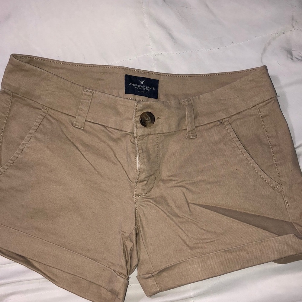 AE kaki jean shorts